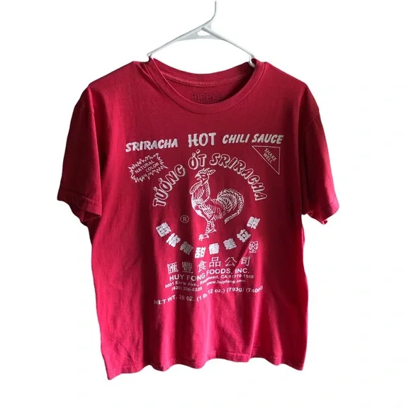 Sriracha Hot Chili Sauce Tshirt. Huy Fong Foods, Rosemead, California. Pink. Med - Picture 10 of 10